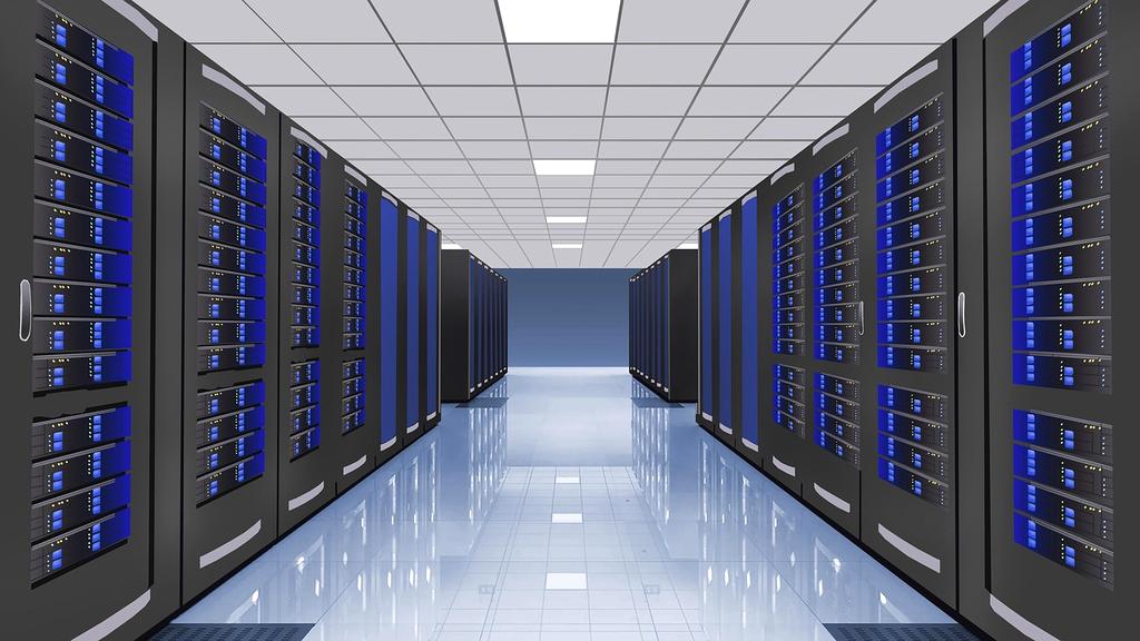 Open server racks in data center